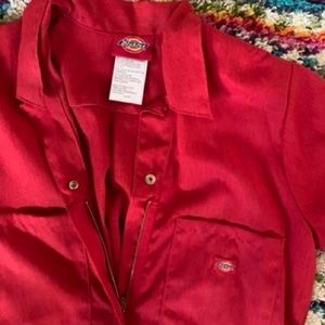 Dickies Flex Cooling Short Sleeve Jumpsuit- Red Size M